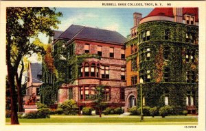 Troy, NY New York   RUSSELL SAGE COLLEGE   ca1940's Curteich Linen Postcard