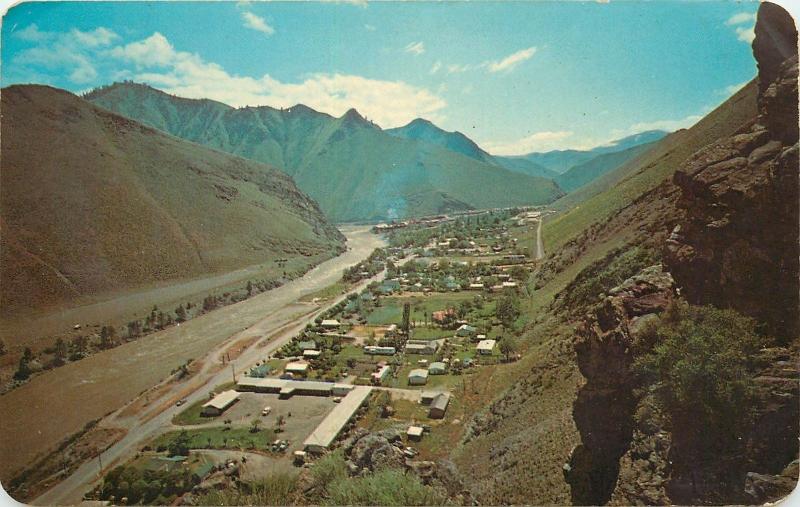 Vintage Postcard; Air View Riggins Idaho County on the Salmon River ID Unposted 