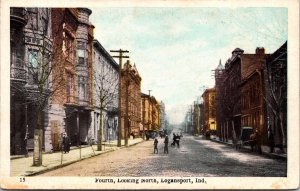 Postcard Fourth, Looking North in Logansport, Indiana