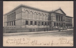 Illinois CHICAGO Art Institute Pub by Curt Teich & Co. pm1905 ~ Und/B