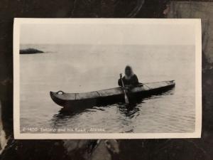 Mint Alaska USA Real Picture Postcard Eskimo And His Kayak