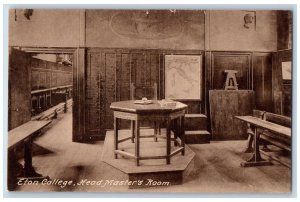 Eton Berkshire England Postcard Eton College Head Masters Room Map View c1940's