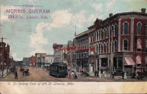 Postcard O St Looking East of 10th St Lincoln Nebraska NE