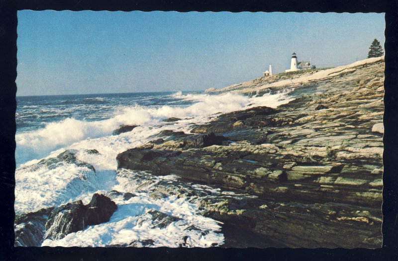 Pemaquid Beach, Maine/ME Postcard, Pemaquid Point Light/Lighthouse