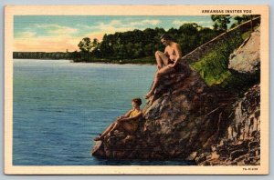 Vintage Arkansas Postcard -  Lake Hamilton   Hot Springs National Park