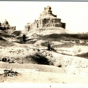 c1930s Rapid City, SD Monument of Lost World Real Photo Postcard Badlands Dak A3