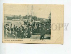 3172212 SWEDEN Market at Stromma Channel Vintage postcard