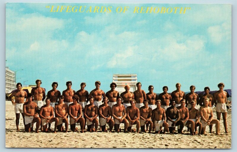 Postcard DE Rehoboth Beach The Beach Patrol Lifeguards Rex Welch c1960s T10