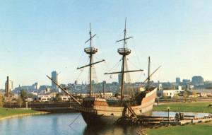Canada - Quebec, Quebec City. Replica of Grande Hermine at anchor at Cartie...