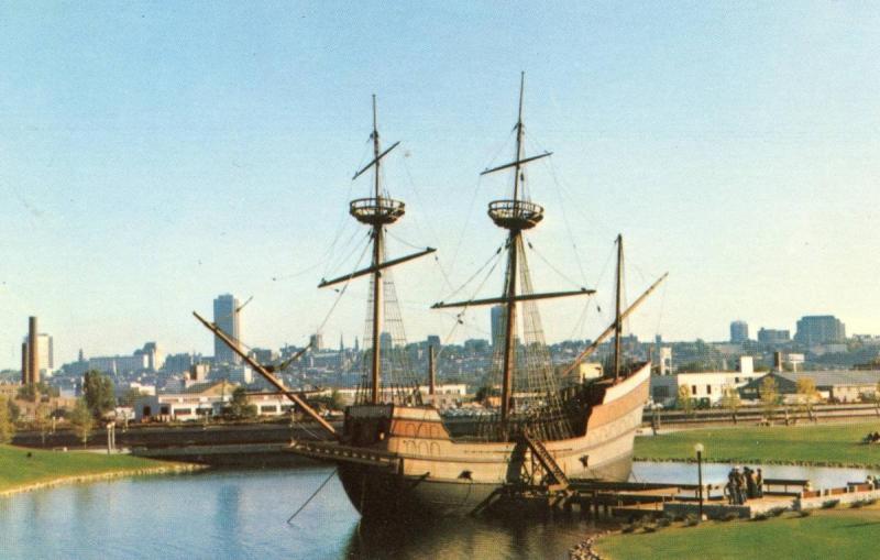 Canada - Quebec, Quebec City. Replica of Grande Hermine at anchor at Cartie...