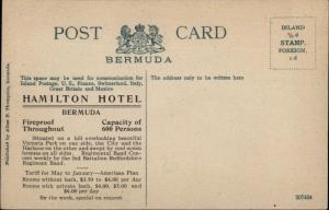 Hamilton Bermuda The New Hotel - Advertising Overprint on Back Postcard