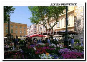 Modern Postcard Aix en Provence B of A Town Hall Square the Power Flower