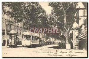 Postcard Old Tram Train Nice Avenue Station