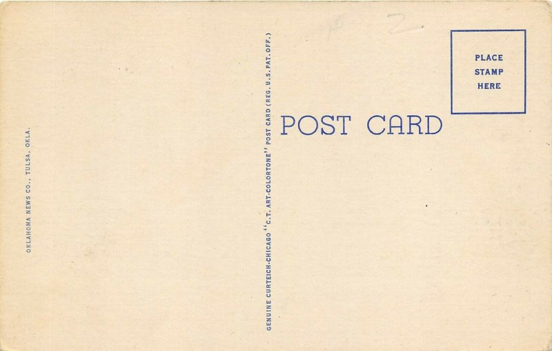 Tulsa Oklahoma 1940s Postcard Hotel Mayo