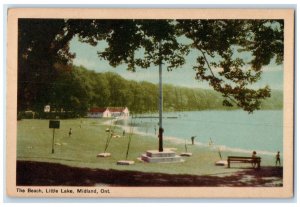 1948 The Beach Little Lake Midland Ontario Canada Vintage Posted Postcard