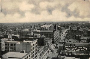 AERIAL VIEW EAST FROM ST. PAUL & MAIN STREETS ROCHESTER NEW YORK POSTCARD 1907