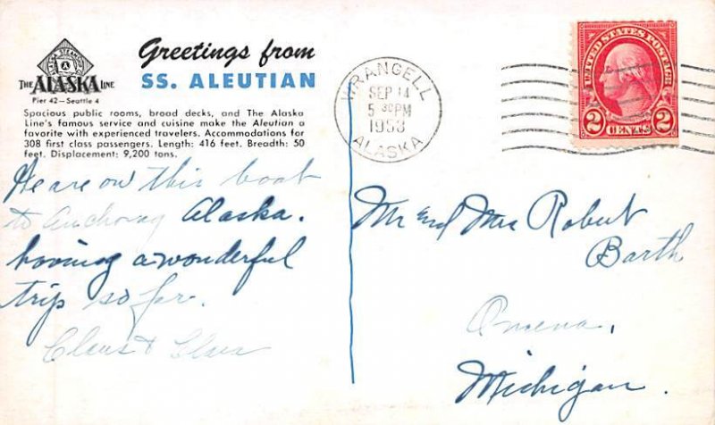 SS Aleutian The Alaska Line Ship 1953 