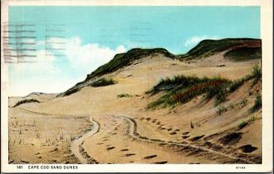 VTG Postcard~Cape Cod Massachusetts~Picturesque Sand Dunes~Posted 1938~KC6