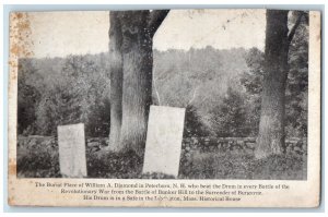 c1940's The Burial Place Of William A. Diamond In Peterboro NH Unposted Postcard 