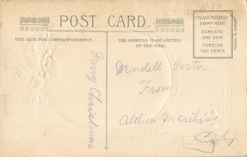  christmas poem by Lowell Winch postcard c1910 ac144