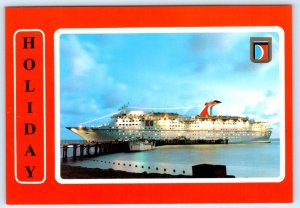 CARNIVAL Cruise Ship MS HOLIDAY Fun Ship in Port at Dusk  4x6 Postcard