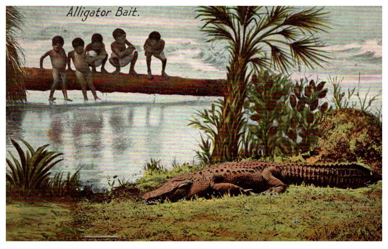 Alligator Bait , children on fallen tree limb