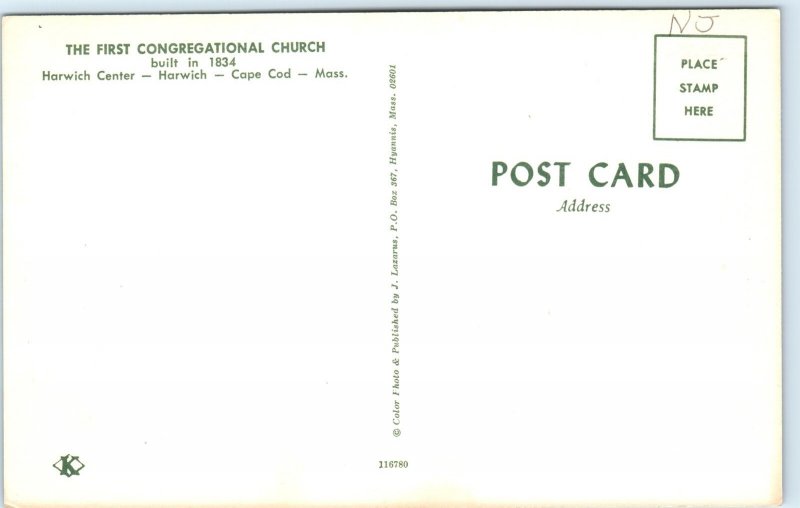 c1960s Harwich Center, Cape Cod, MA First Congregational Woke Church Chrome A295