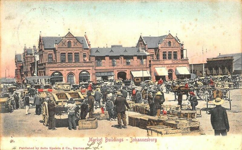 Johannesburg South Africa Market Building in 1904 Postcard