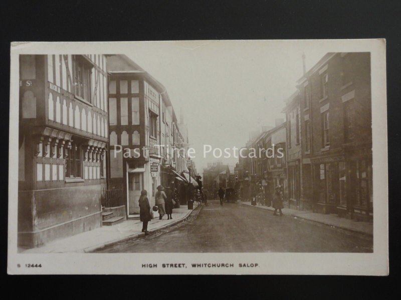 Shropshire WHITCHURCH High Street - Pre 1914 Old RP Postcard by Kingsway S12444