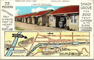 Portland Auto Camp cottages map
