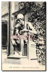 Old Postcard Bourges Statue of Louis XI