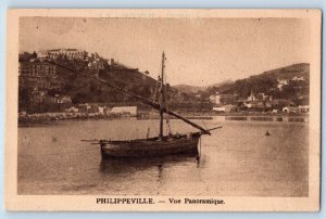 Philippeville Wallonia Belgium Postcard Schooner Boat c1920's Unposted