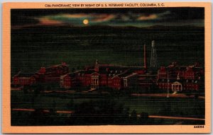 Panoramic View By Night Of US Veterans' Faculty Columbia South Carolina Postcard