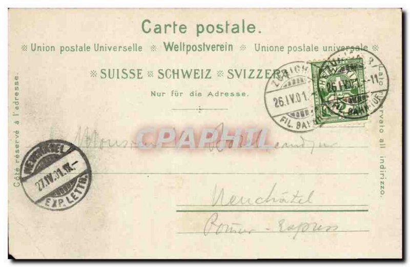 Old Postcard Switzerland Zurich Schweizrisches Landesmuseum