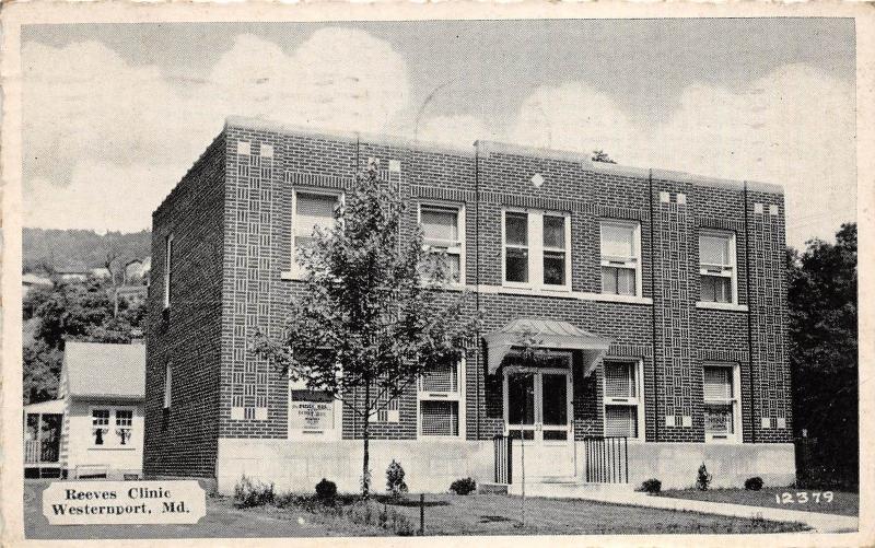 B43/ Westernport Maryland Md Postcard 1940 Reeves Clinic Hospital