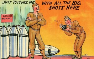 Postcard Comical Military, Just Picture Me With All The Big Shots Here.  N2