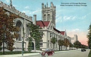 Vintage Postcard 1910's University of Chicago Buildings Along Lexington Ave. IL