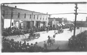 Oklahoma City OK Machine Shop Sign Fire Equipment Parade Postcard