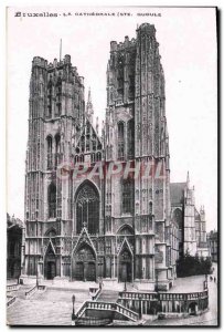 Old Postcard The Cathedral St Gudule Brussels