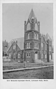 LIVERMORE FALLS MAINE~NEW METHODIST EPISCOPAL CHURCH~1910s PHOTO POSTCARD