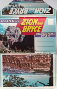 Souvenir Folder, ZION AND BRYCE National Parks, Utah, 1940-1960s