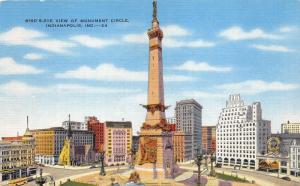 Indianapolis Indiana~Soldiers & Sailors Monument~Theatre Bknd~Bus in Street~'40s