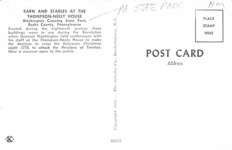 Barn and Stables at Thompson-Neely House Washington Crossing State Park, Penn...