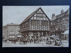 Herefordshire LEDBURY MARKET DAY Market Place & Old Market House - Old Postcard