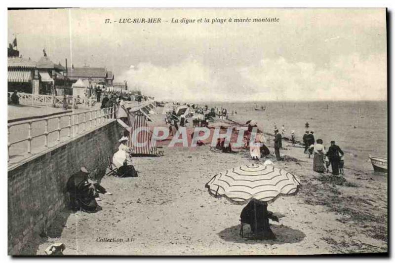 Old Postcard Luc Sur Mer and La Digue La Plage Maree Montante