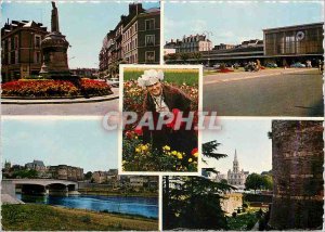 Postcard Modern Angers (Maine et Loire) Statue of Margaret of Anjou and Rue d...