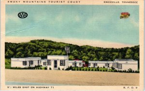 KNOXVILLE, TN   Smoky Mountains TOURIST COURT   c1940s  Roadside  Linen Postcard