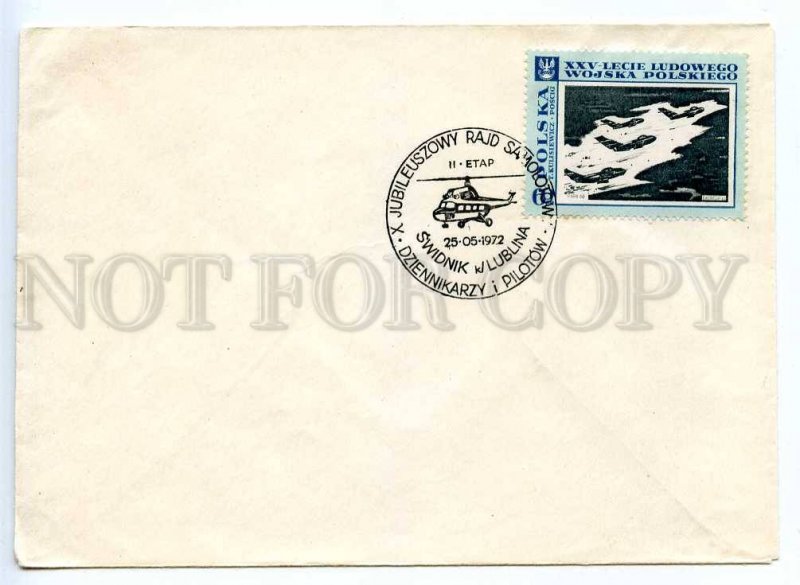 272520 POLAND 1972 year helicopter COVER special cancellation