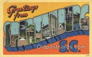 Spartanburg, SC USA Large Letter Town Unused 