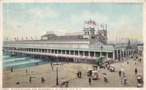 Vintage Postcard 1914 Steeplechase & Boardwalk Atlantic City New Jersey Detroit